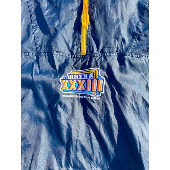 VTG‎ 1999 Super Bowl XXXIII Miami Windbreaker Jacket Men's Blue Sz L Pre-Owned - Picture 3 of 10